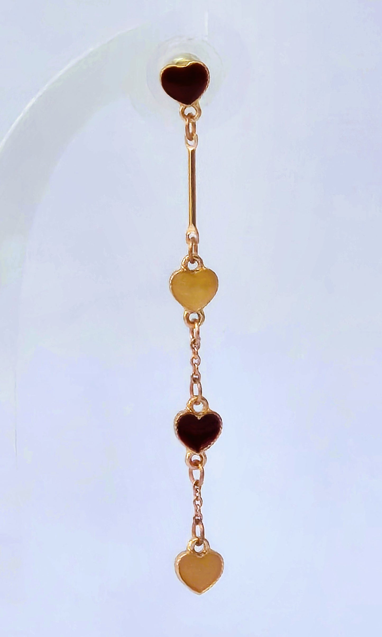 Rose Gold Mismatched Cute Heart Earrings
