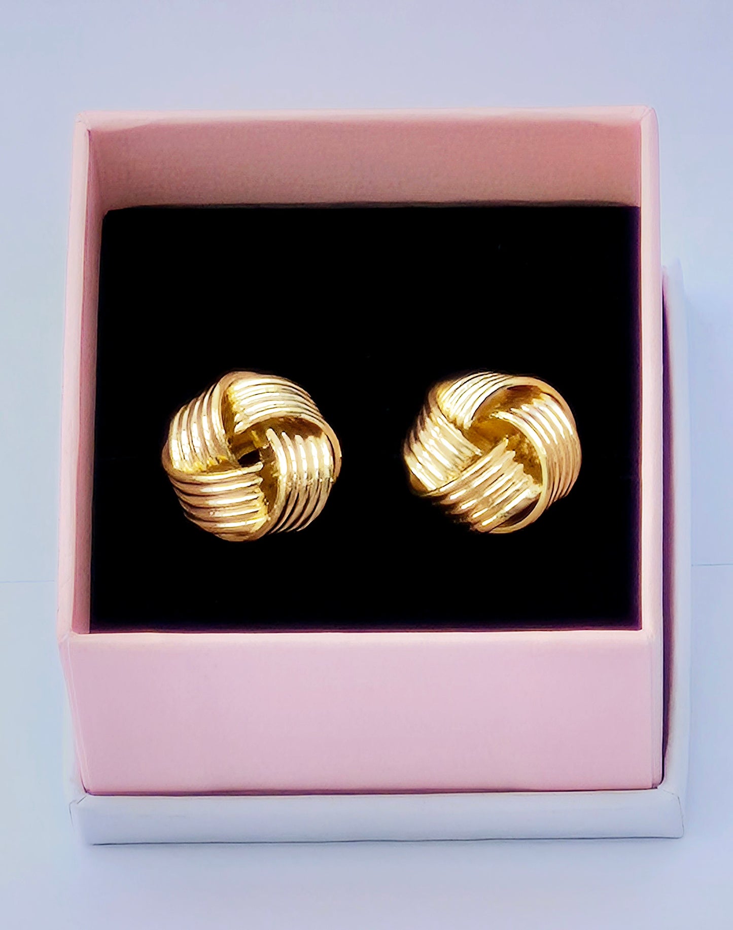 Gold Knotted Stud Earrings