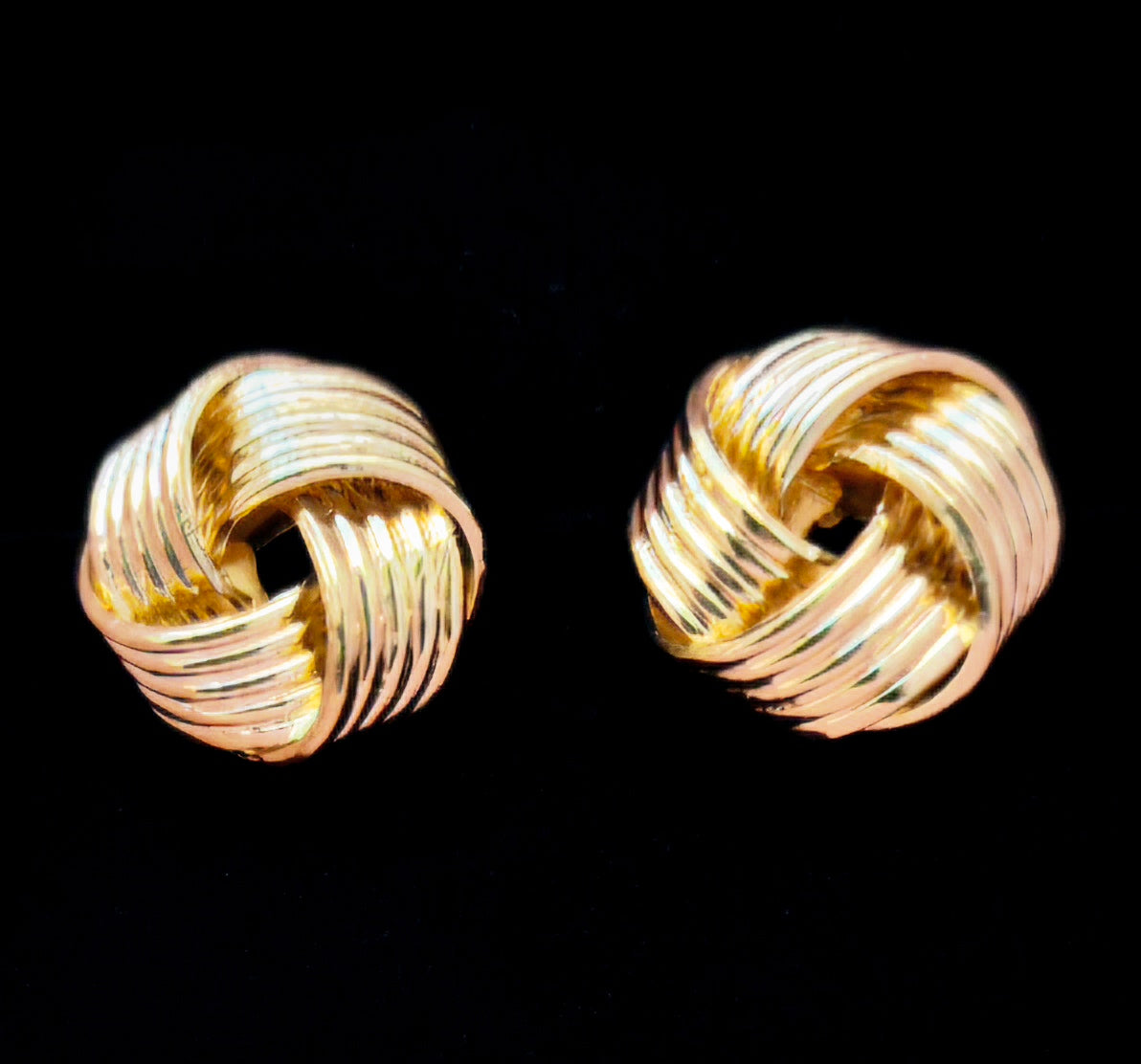 Gold Knotted Stud Earrings