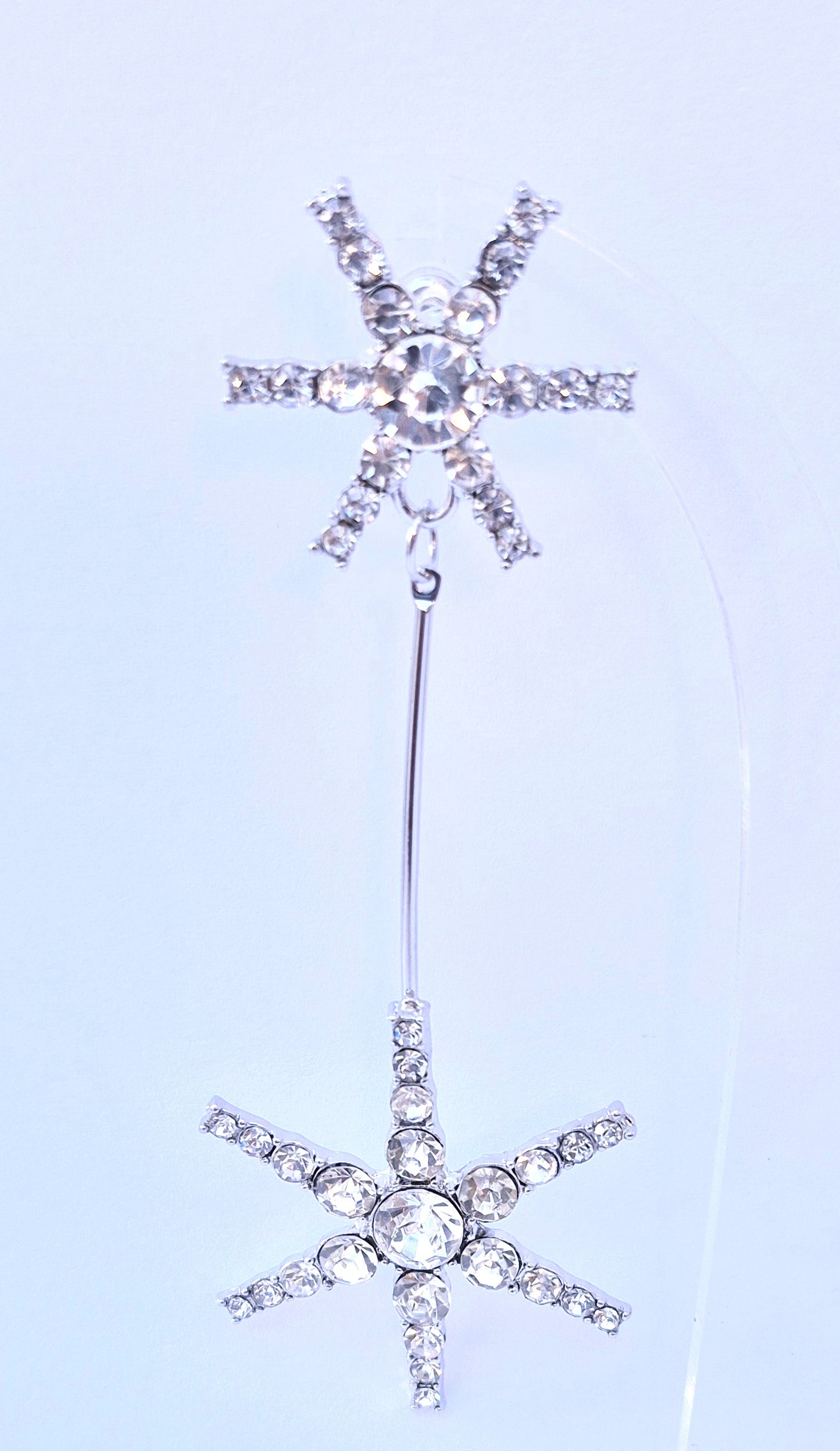 Silver Sparkly Snowflake Earrings