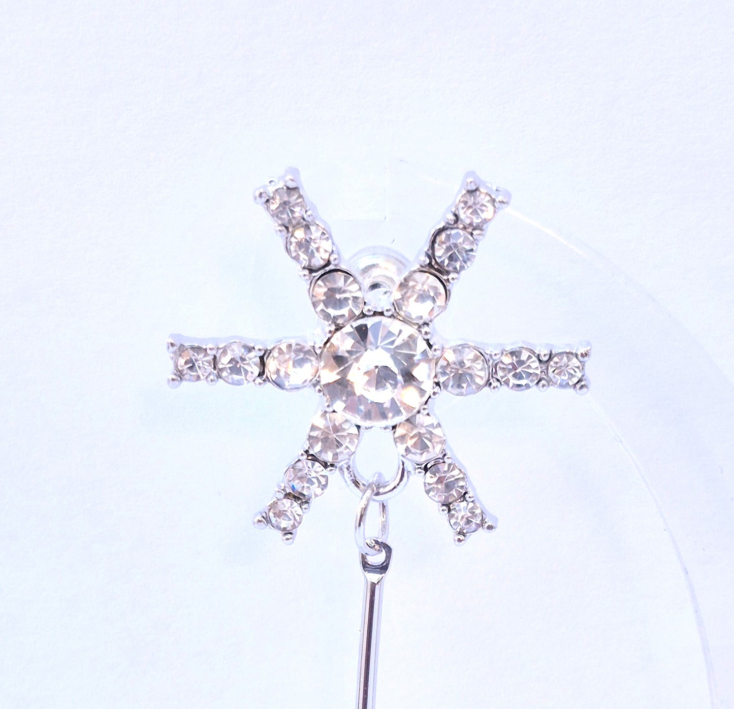 Silver Sparkly Snowflake Earrings