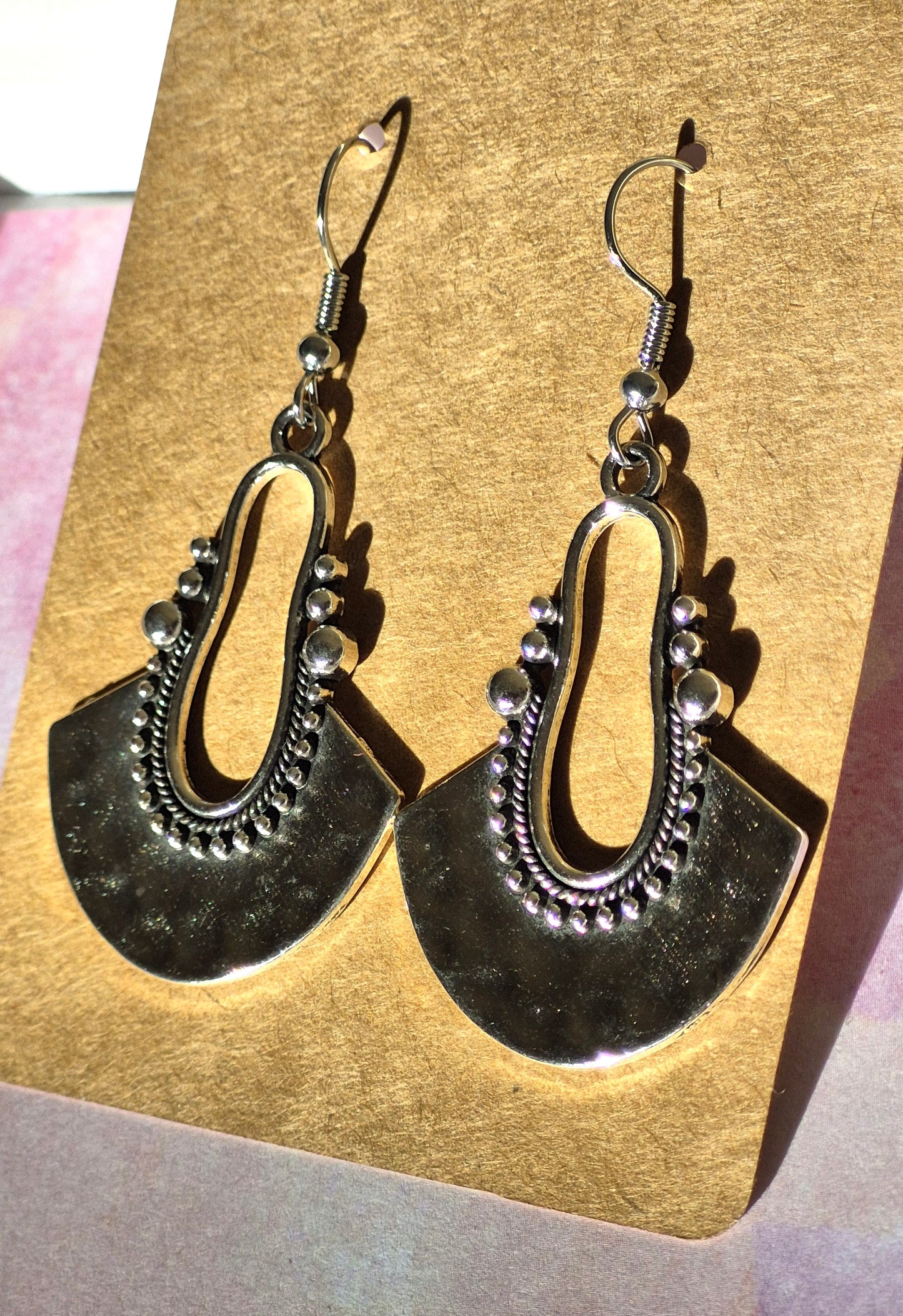 Silver Ethnic Tribal Earrings