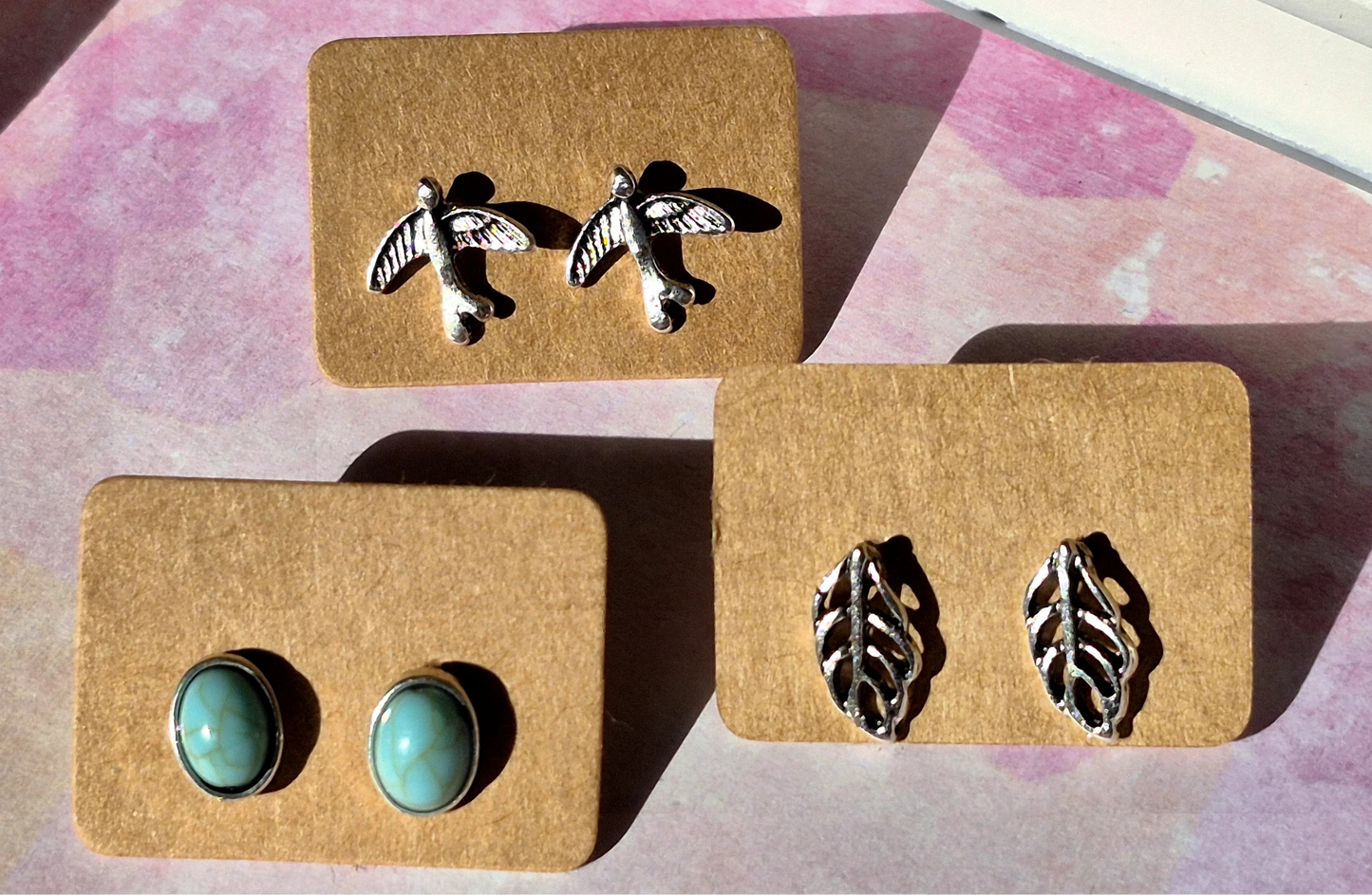 Minimal Silver Flying Birds Stud Earrings