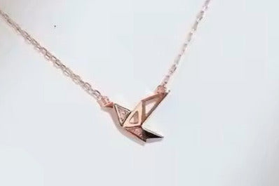 Hollow Paper Crane Necklace