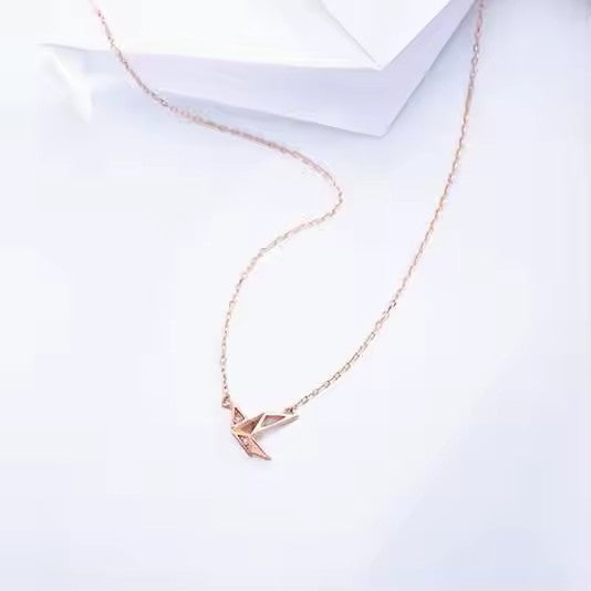 Hollow Paper Crane Necklace
