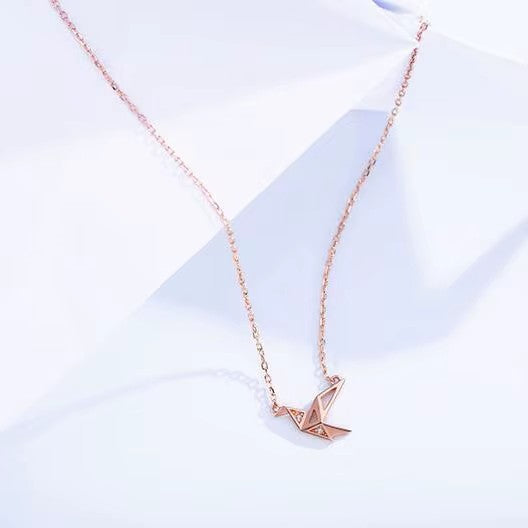 Hollow Paper Crane Necklace