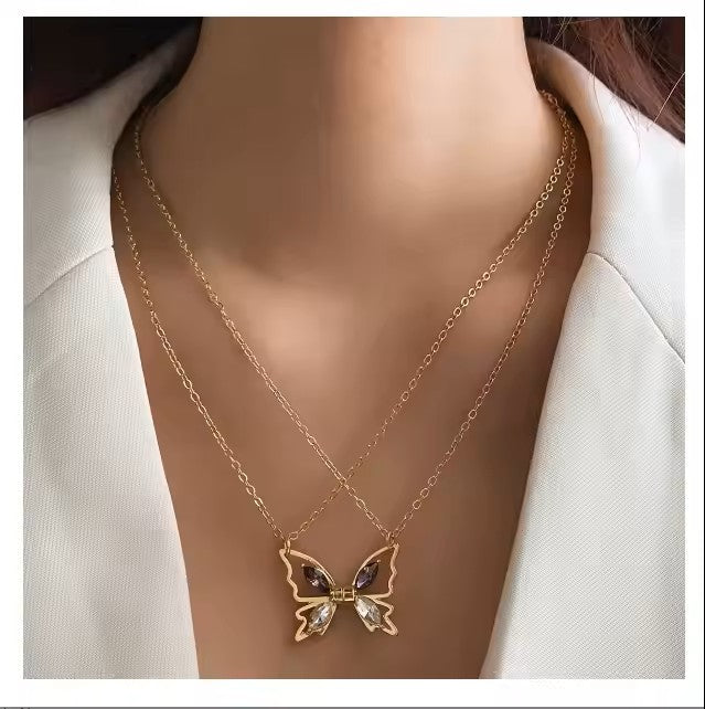 Friendship Gold Butterfly Pendant Necklace