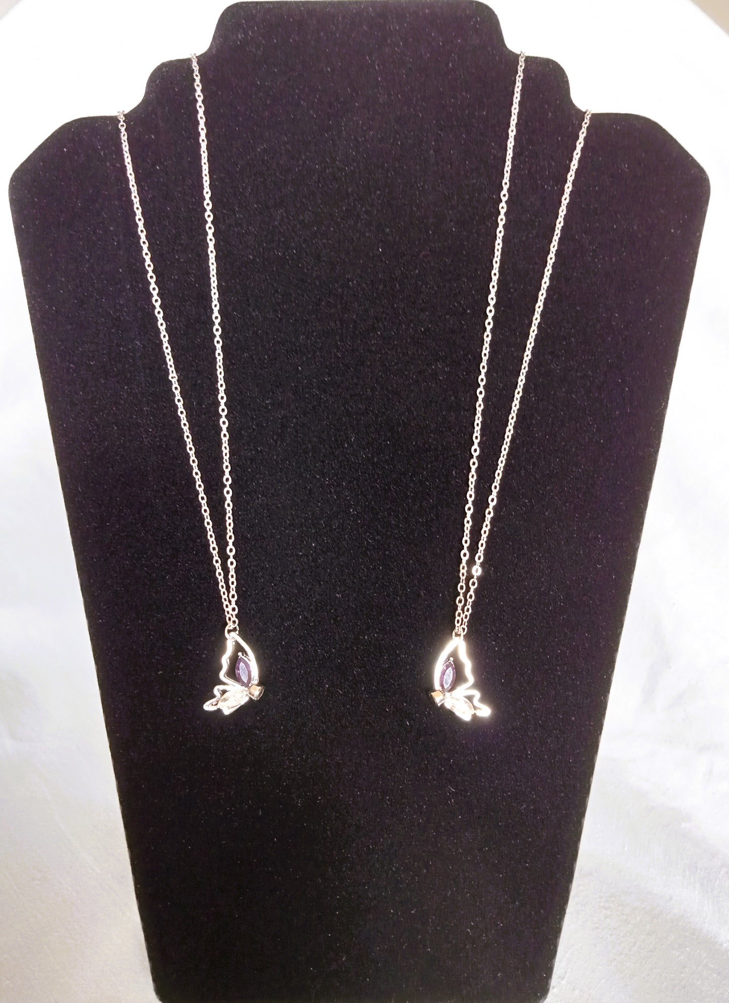 Friendship Silver Butterfly Pendant Necklace