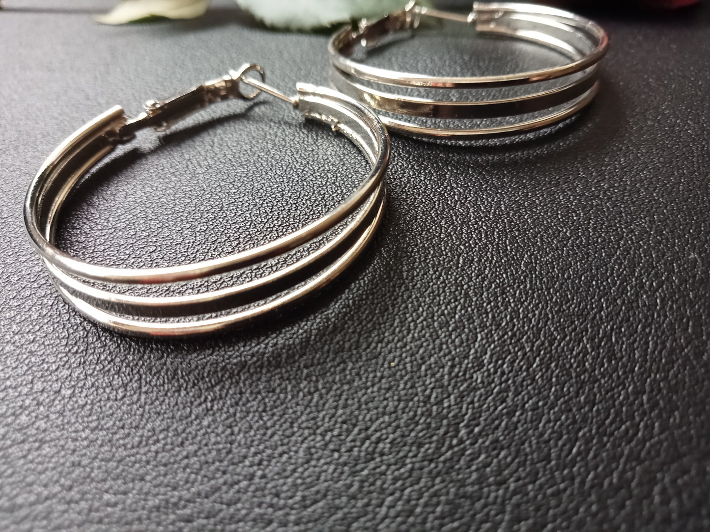 Silver Triple Hoop Earrings
