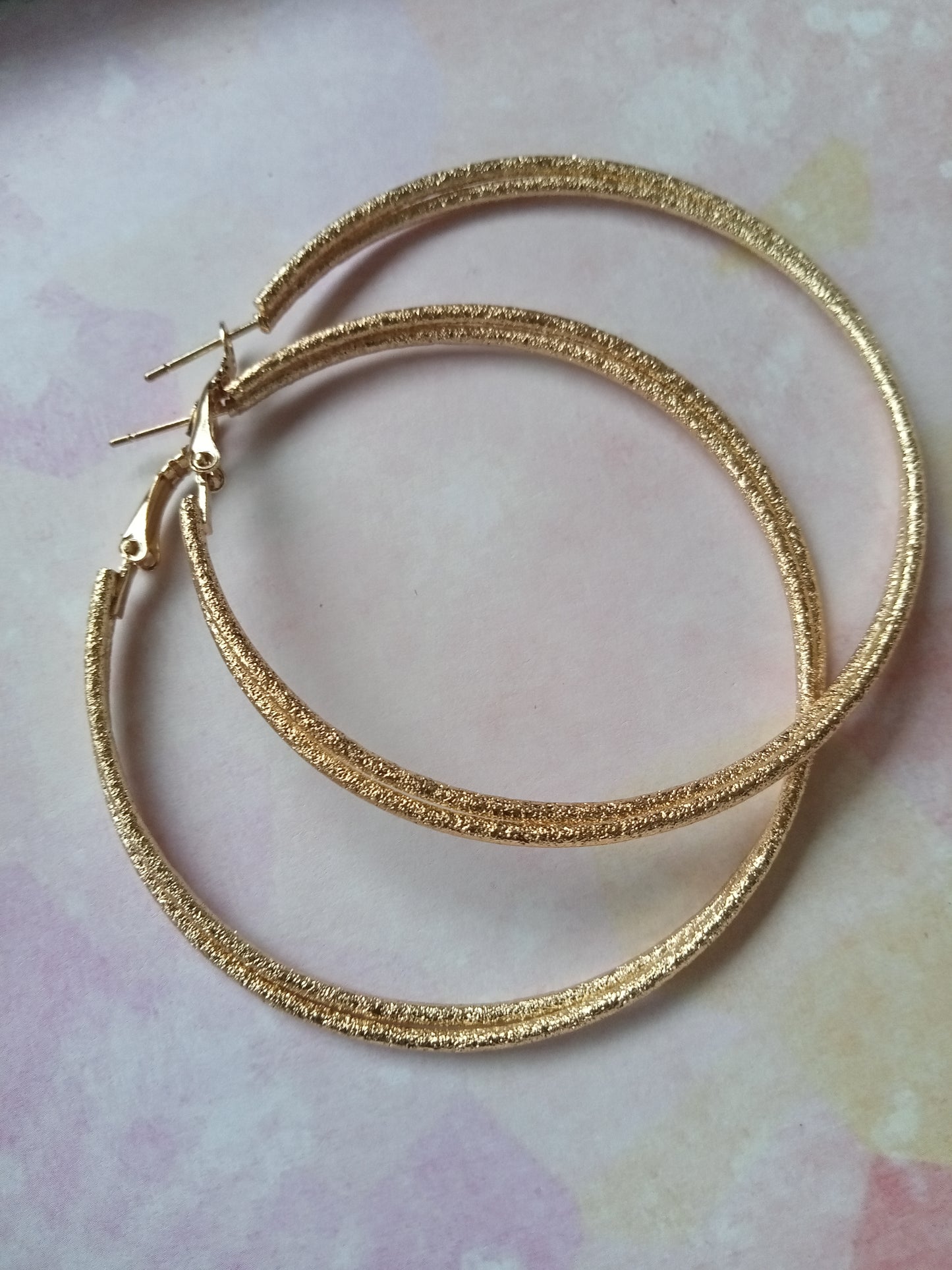 Gold Twisted Double Hoop Earrings