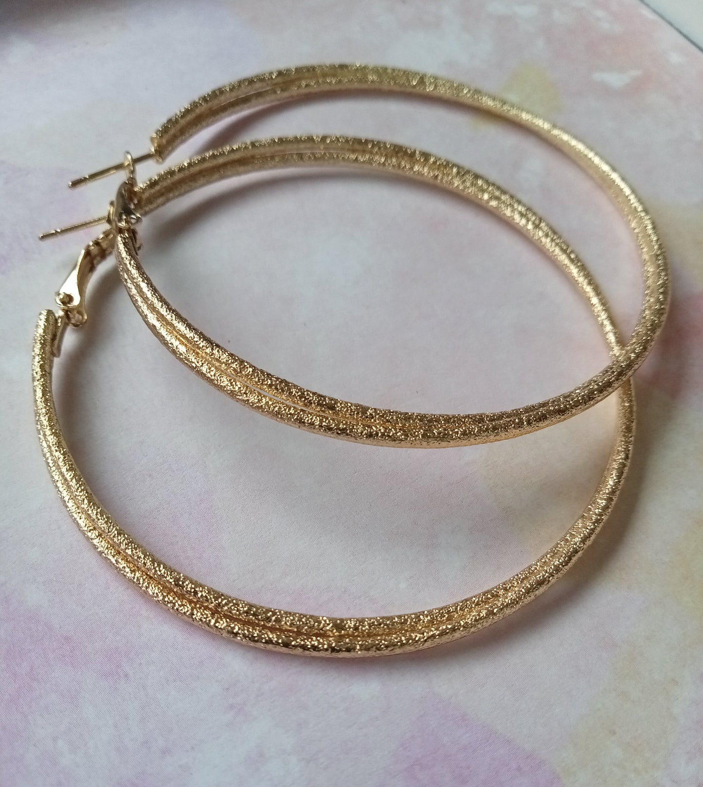 Gold Twisted Double Hoop Earrings