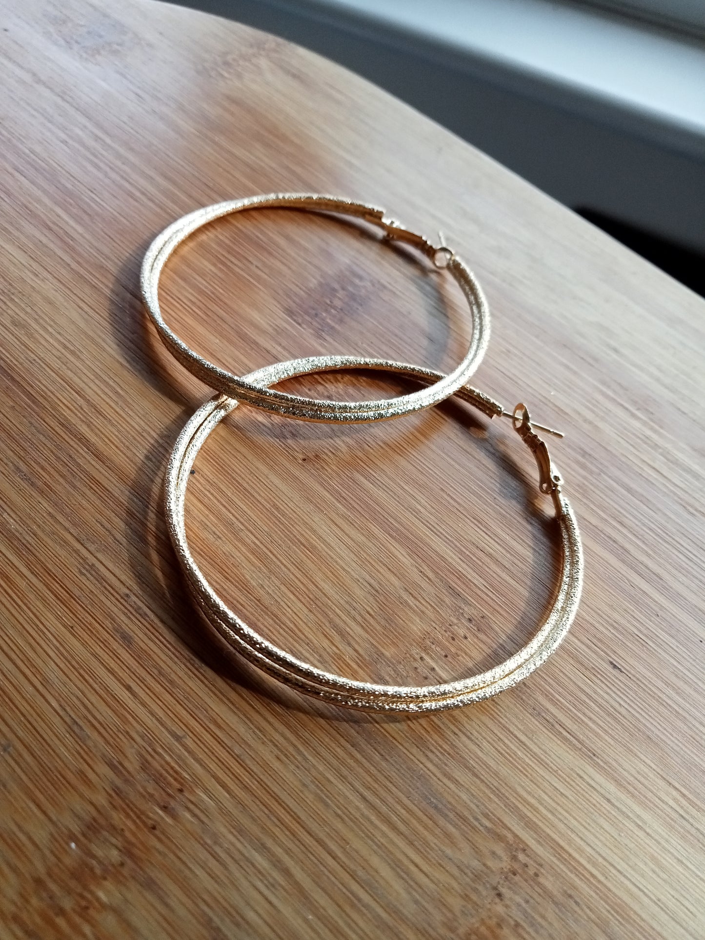 Gold Twisted Double Hoop Earrings