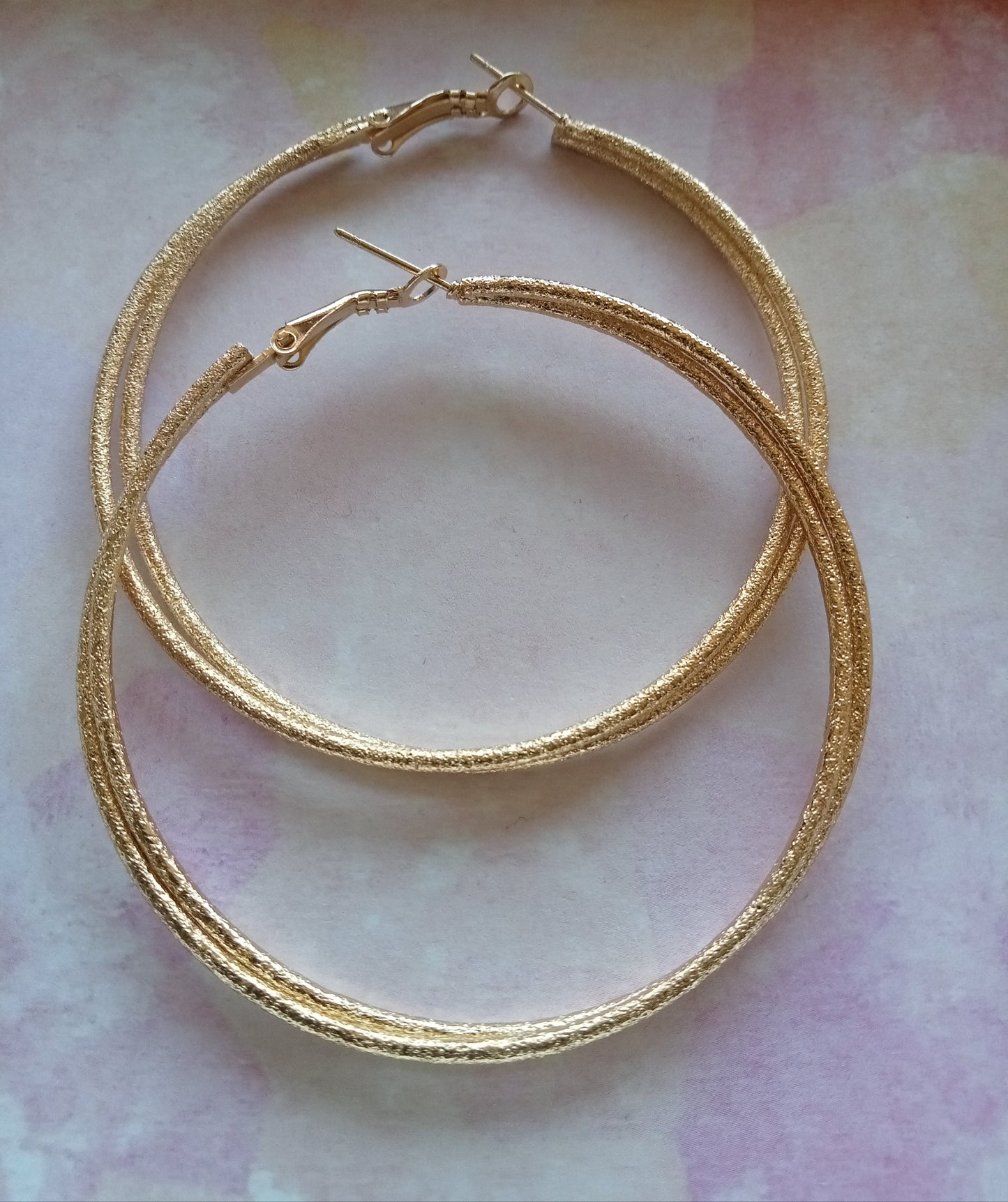 Gold Twisted Double Hoop Earrings