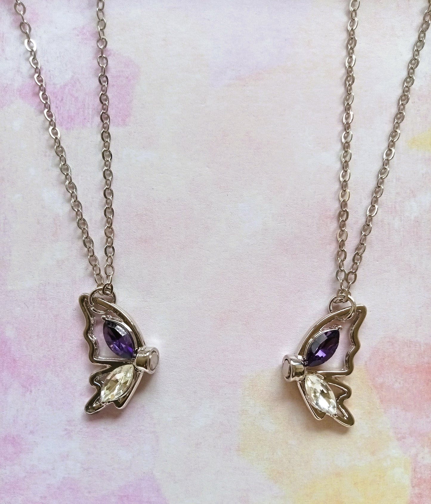Friendship Silver Butterfly Pendant Necklace