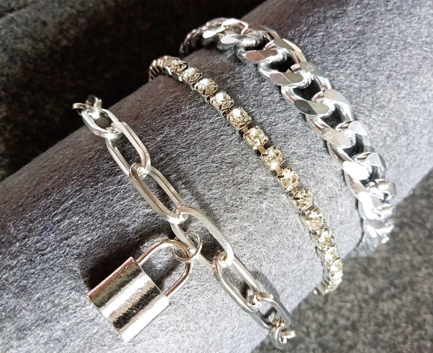 Hip Hop Chain Bracelet Set