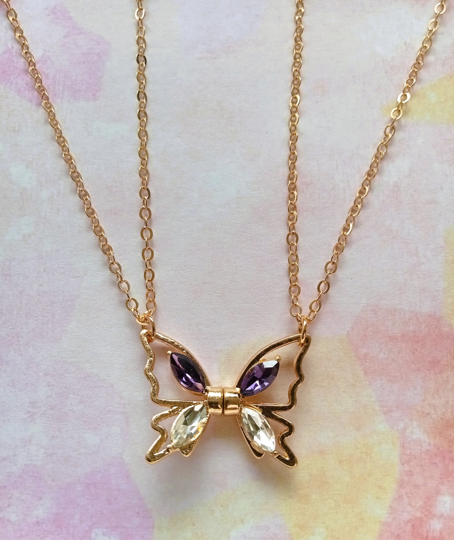 Friendship Gold Butterfly Pendant Necklace