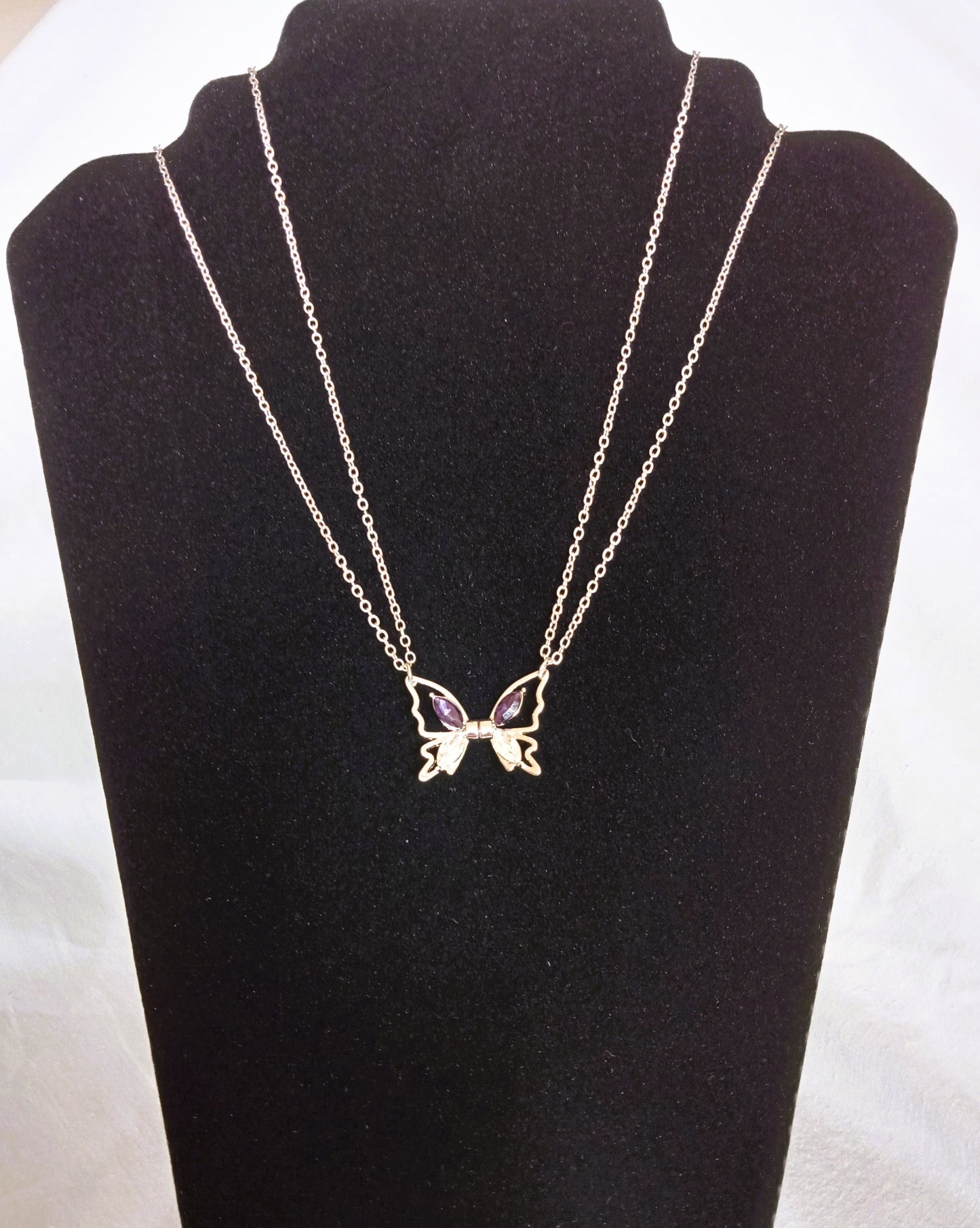 Friendship Silver Butterfly Pendant Necklace