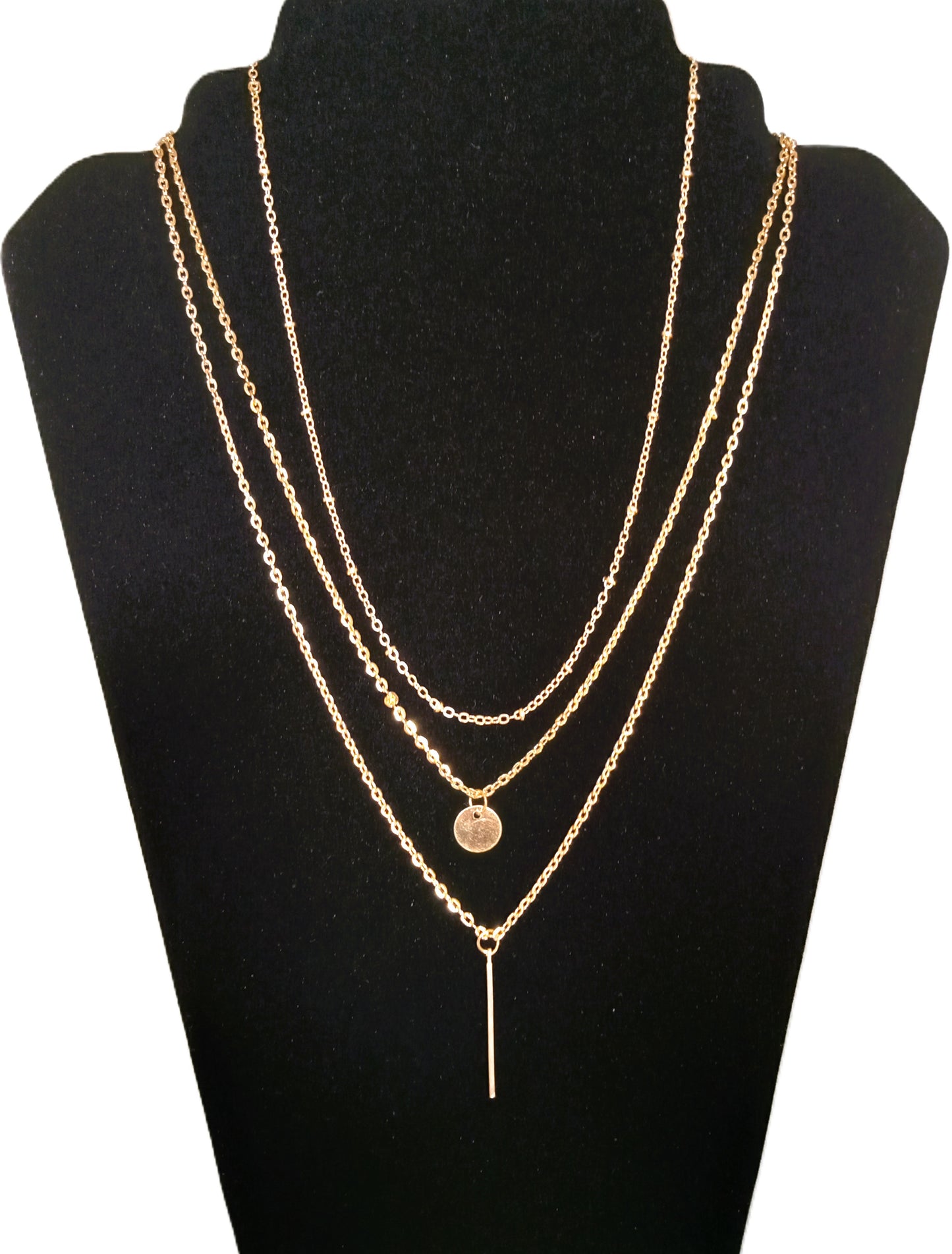 Multi-layered Gold Bar Necklace