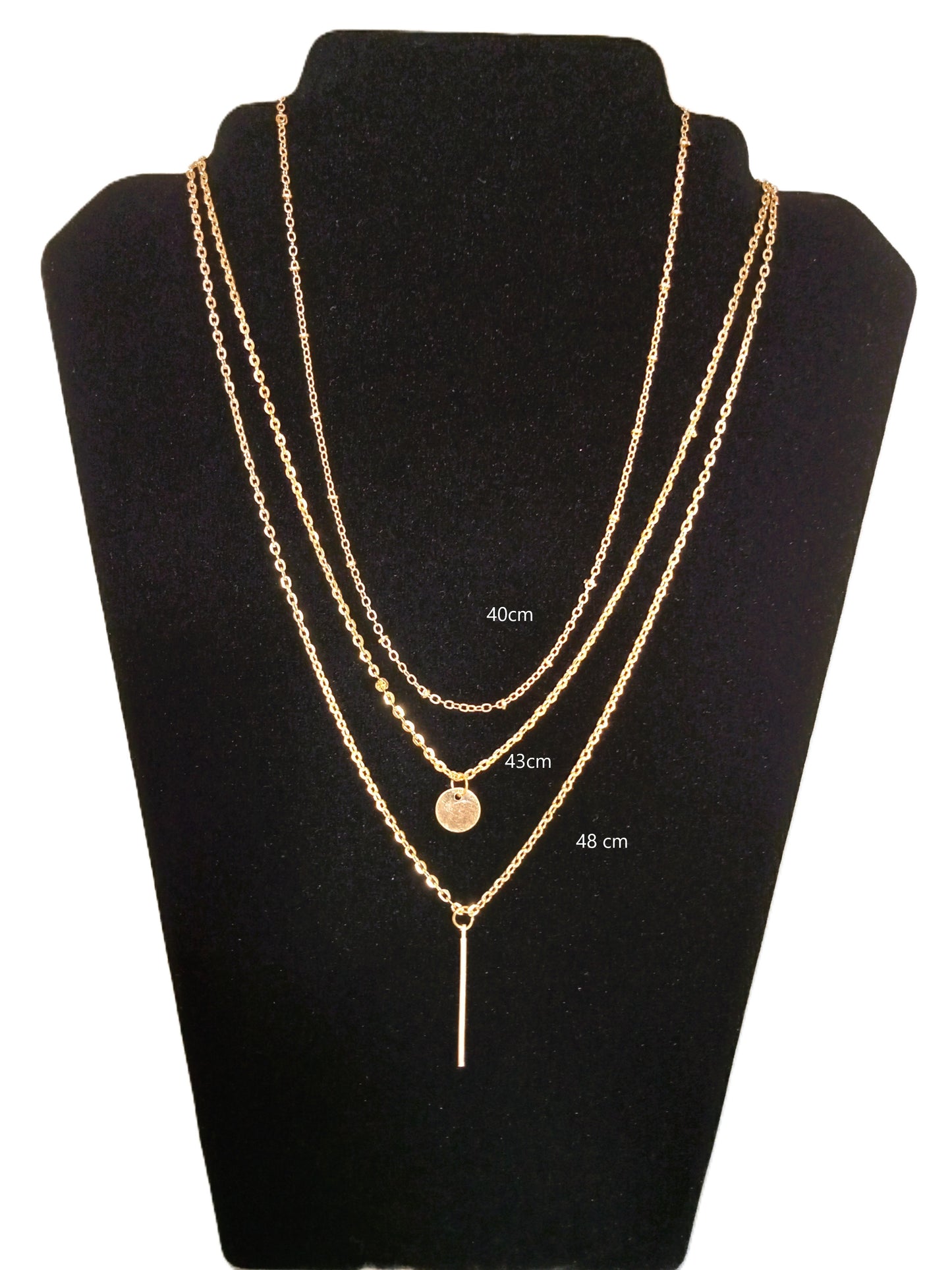 Multi-layered Gold Bar Necklace