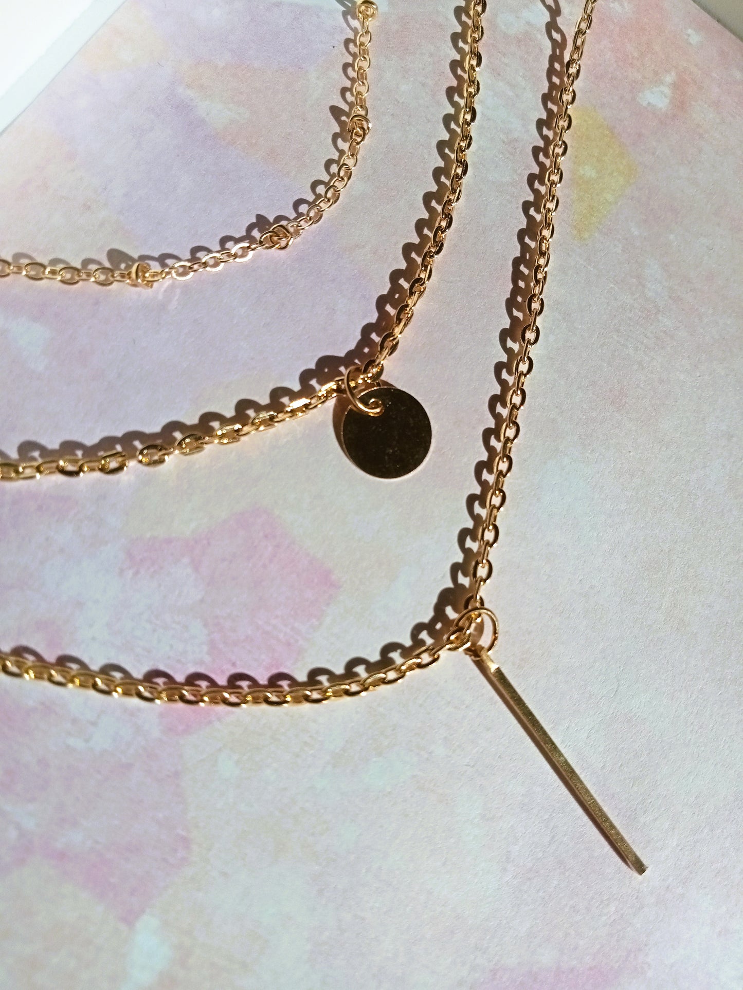 Multi-layered Gold Bar Necklace