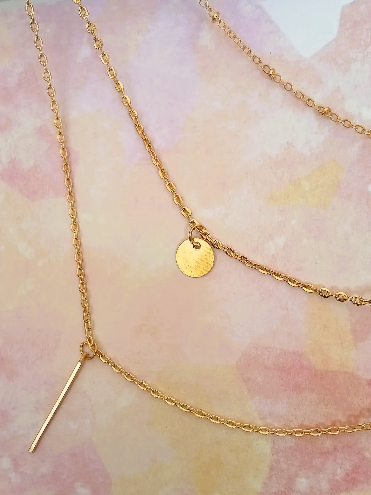 Multi-layered Gold Bar Necklace