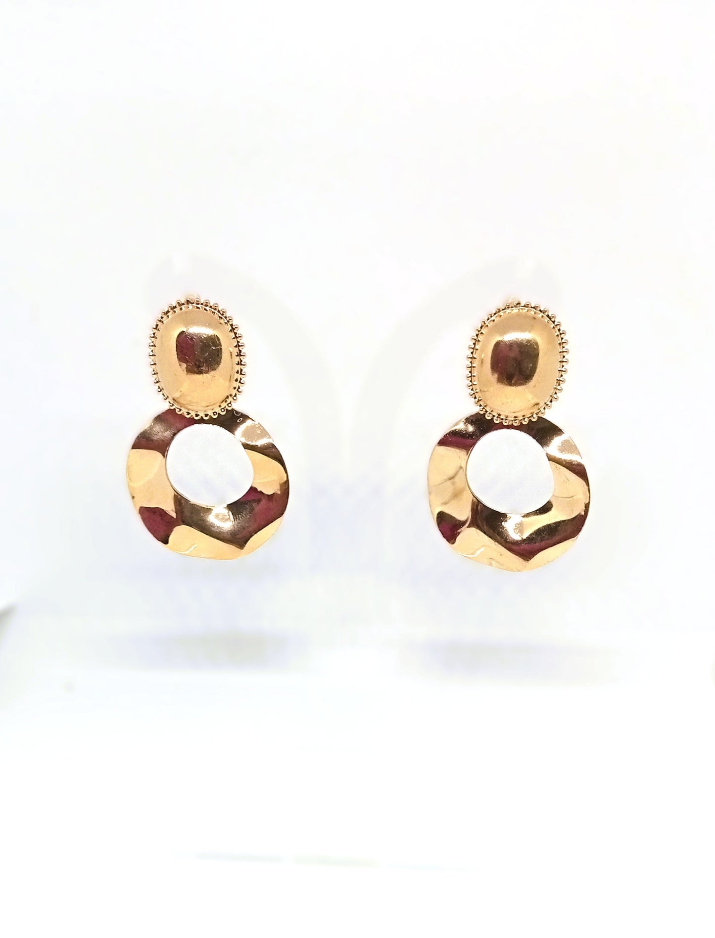 Retro Hoop Drop Gold Earrings